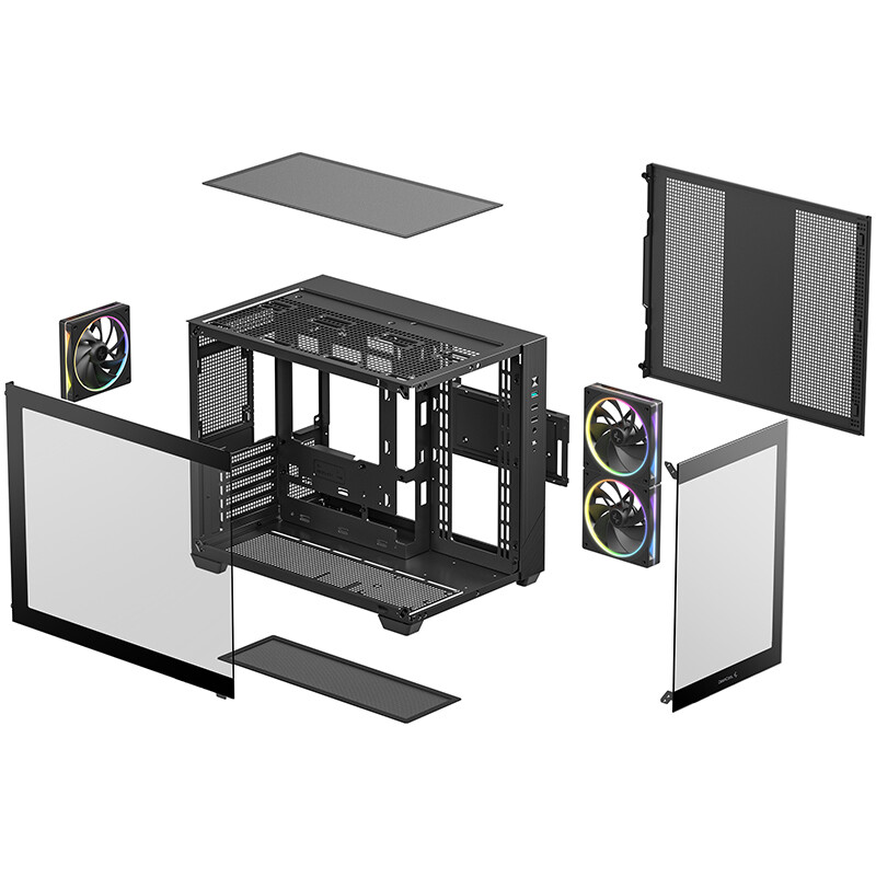 Gehäuse DeepCool CG330 3F Black - R-CG330-BKNGM3-G - Foto 10