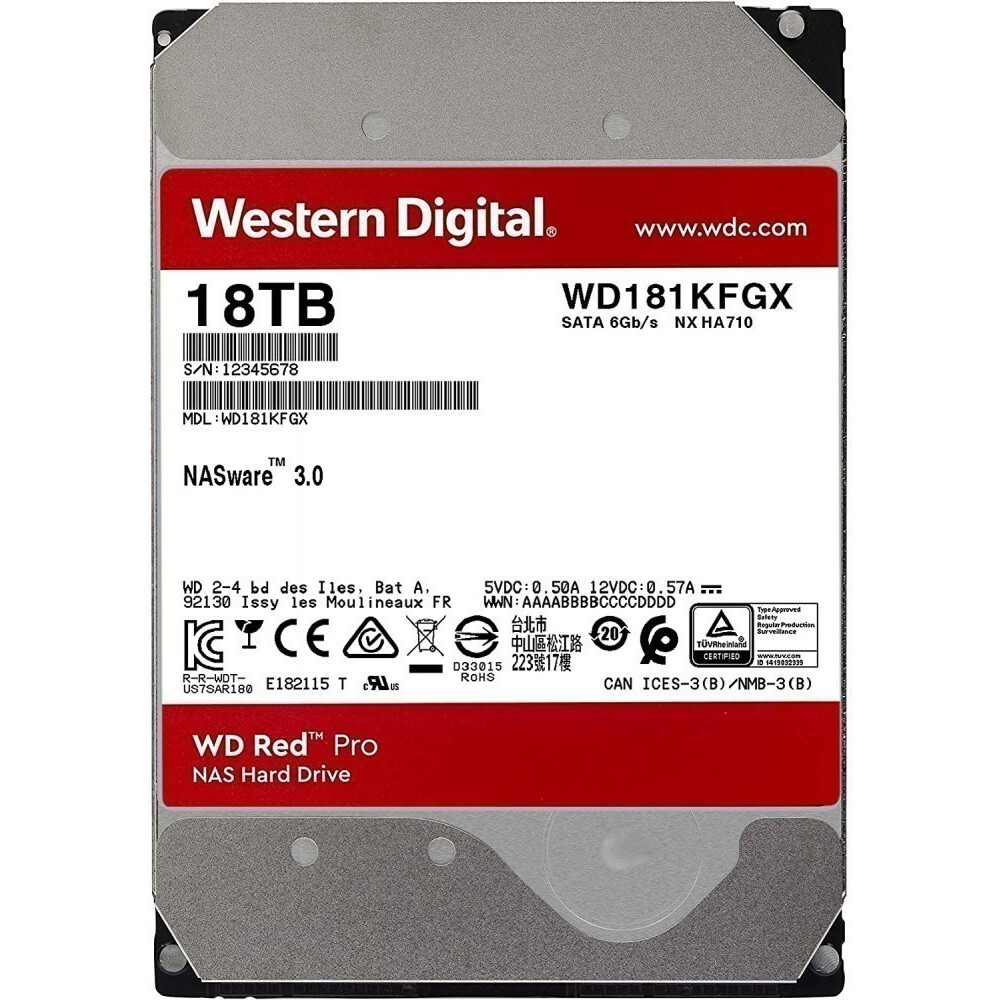Festplatte 18Tb SATA-III WD Red Pro (WD181KFGX)