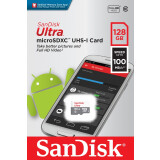 Atmiņas kartes 128Gb MicroSD SanDisk Ultra (SDSQUNR-128G-GN6MN)