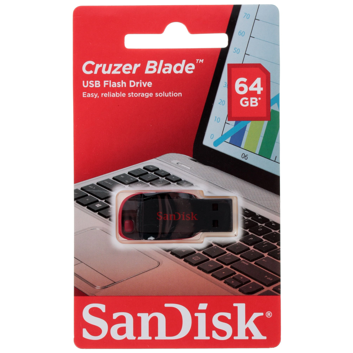 USB-Flash-Laufwerk 64GB SanDisk Cruzer Blade (SDCZ50-064G-B35) - Foto 2