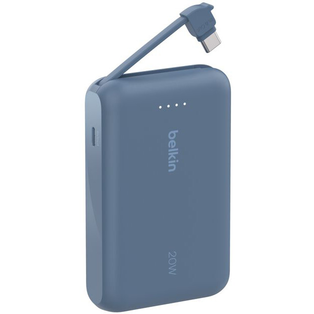 Externer Akku Belkin BoostCharge Power Bank 10K with Integrated Cable Blue - BPB021hqBL - Foto 3