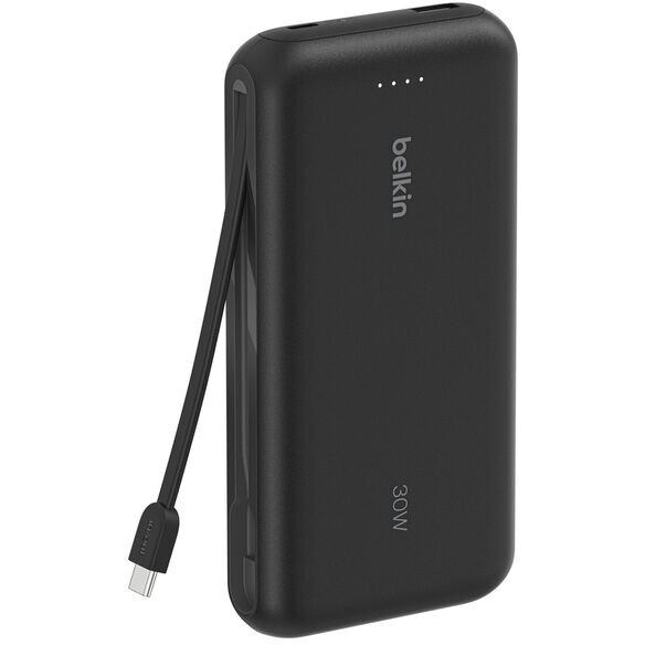 Externer Akku Belkin BoostCharge Power Bank 20K with Integrated Cable Black - BPB024hqBK - Foto 2