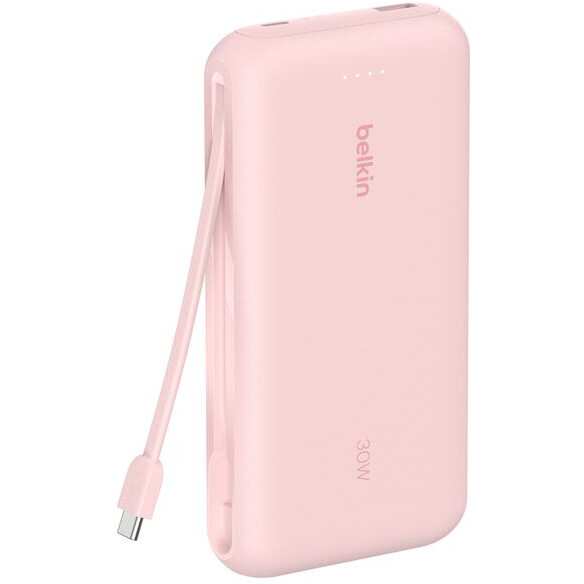 Externer Akku Belkin BoostCharge Power Bank 20K with Integrated Cable Pink - BPB024hqPK - Foto 2