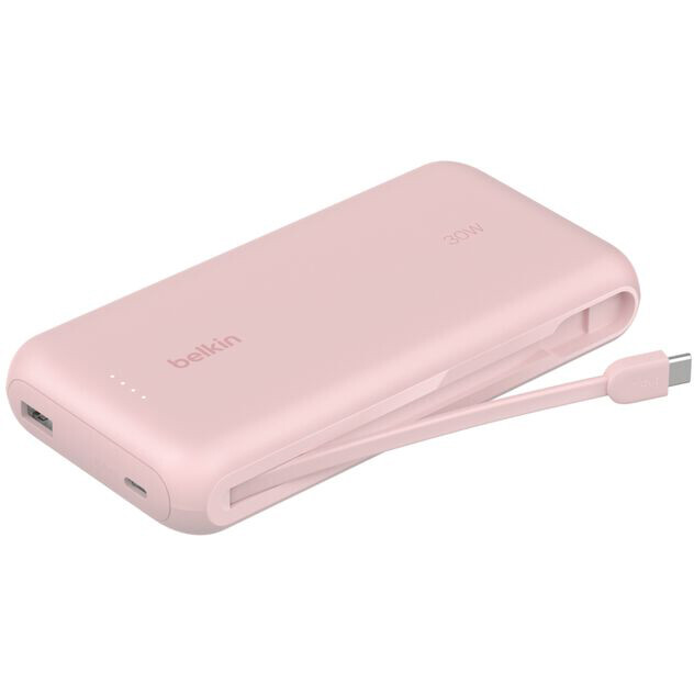 Externer Akku Belkin BoostCharge Power Bank 20K with Integrated Cable Pink - BPB024hqPK - Foto 3