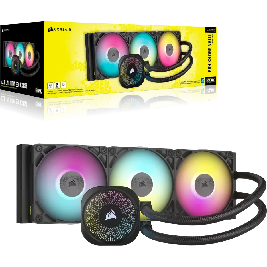 Wasserkühlungssystem Corsair iCUE LINK TITAN 360 RX RGB Black (CW-9061018-WW) - Foto 6