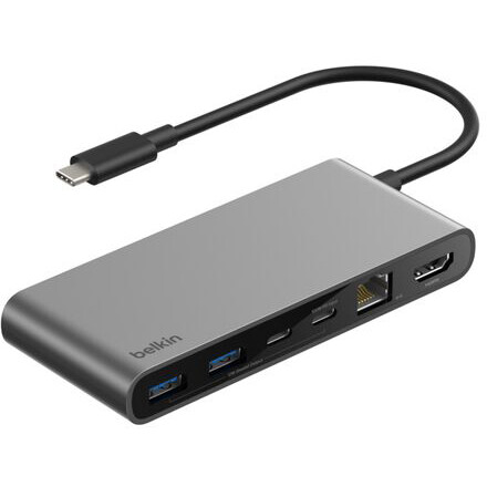 Dockingstation Belkin 8-Port USB-C Hub with 2.5Gb Ethernet Space Gray - INC024hqSGY