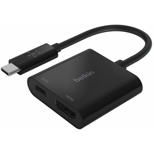 Adapter USB Type-C - HDMI/USB Type-C, 0.13m, Belkin AVC002btBK