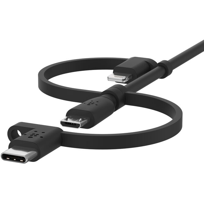 Kabel USB - microUSB/USB Type-C/Lightning, 1m, Belkin CAC001bt1MBK - Foto 5
