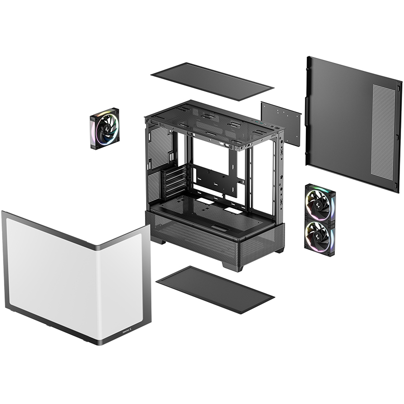 Gehäuse DeepCool CG380U 3F Black - R-CG380U-BKAGM3-G - Foto 8