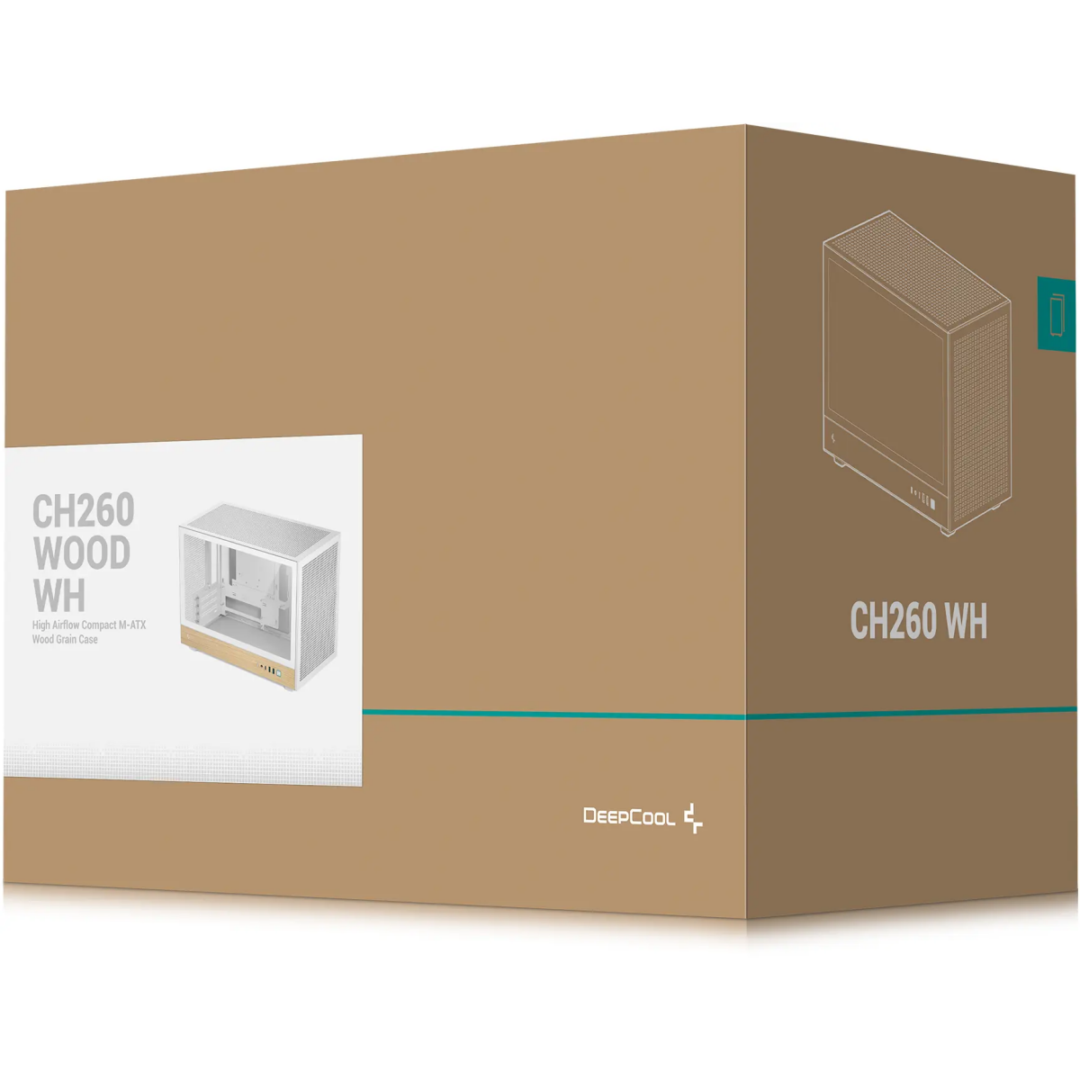 Gehäuse DeepCool CH260 Wood White -  R-CH260-WHNWM0-G-1 - Foto 11