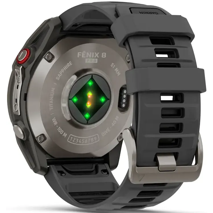 Smartwatch Garmin fenix 8 Pro 51mm Sapphire Titanium with Graphite/Black Silicone Band - 010-03199-11 - Foto 11