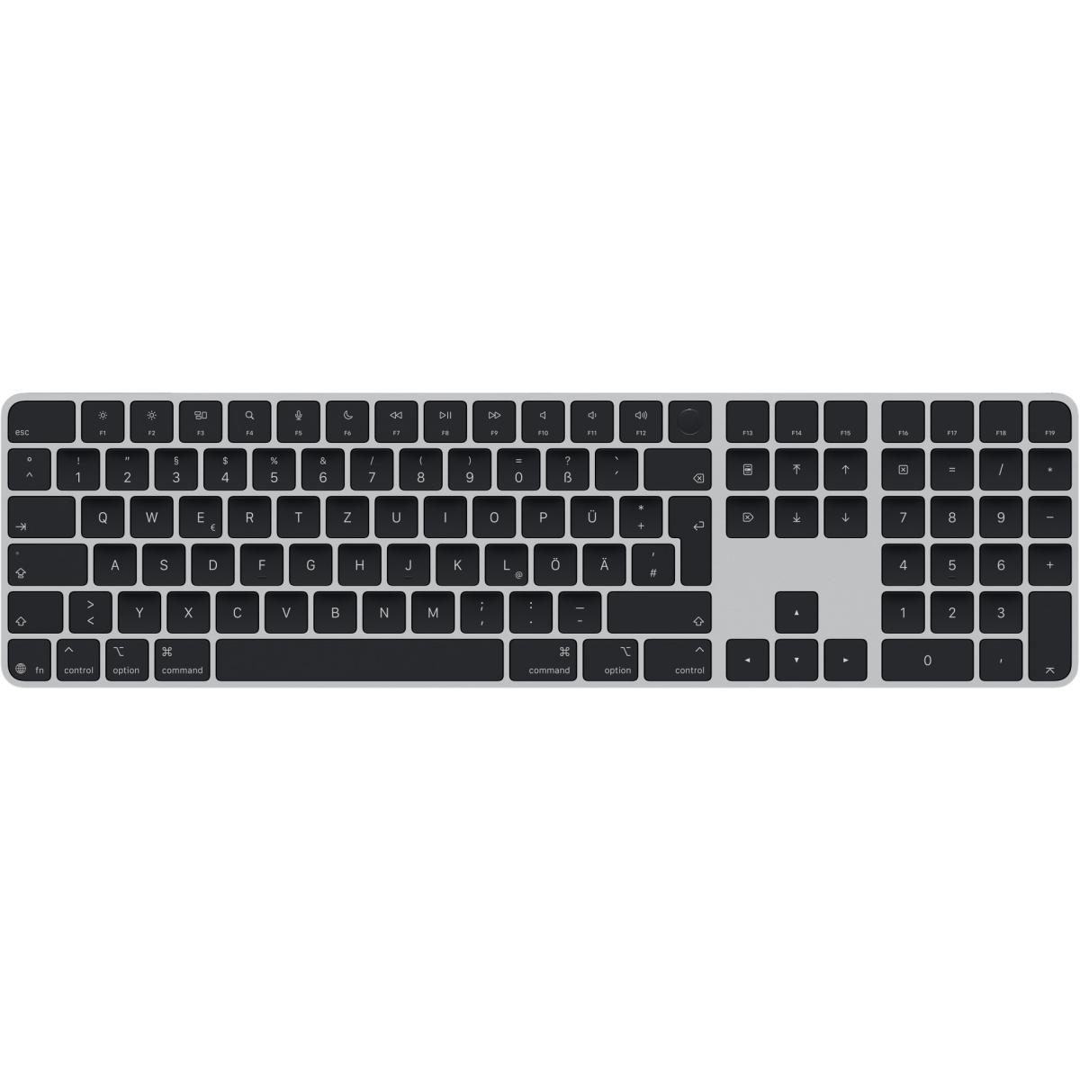 Tastatur Apple Magic Keyboard With Touch ID and Numeric Keypad Black Keys (USB-C) (German) - MXK83D/A