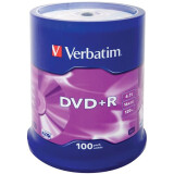 DVD+R Disc Verbatim 4.7GB 16x Cake Box (100 pcs) (43551)