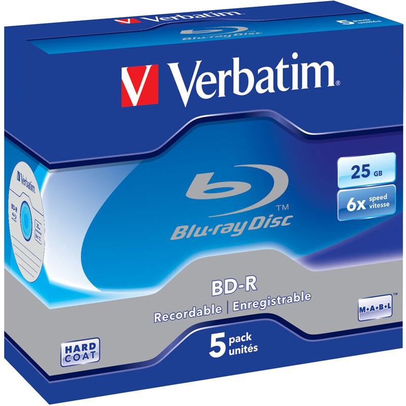 BD-R Laufwerk Verbatim 25GB 6x Jewel Case (5 pcs) (43715)