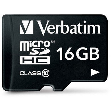 Speicherkarte 16GB MicroSD Verbatim + SD adapter (44082)