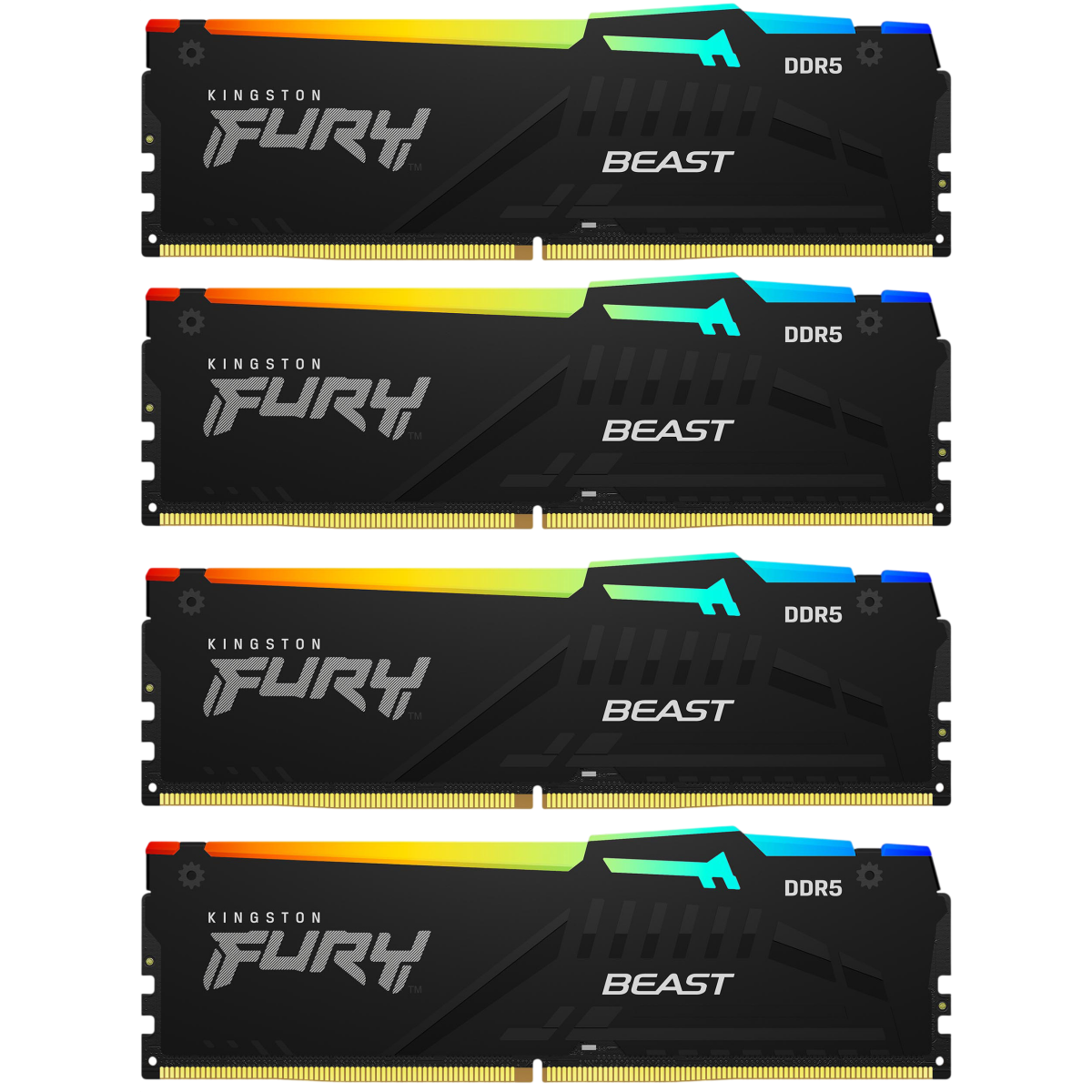 Arbeitsspeicher 128GB DDR5 5600MHz Kingston Fury Beast RGB (KF556C40BBAK4-128) (4x32GB KIT)