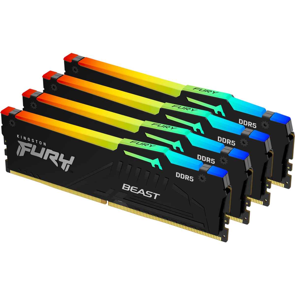 Arbeitsspeicher 128GB DDR5 5600MHz Kingston Fury Beast RGB (KF556C40BBAK4-128) (4x32GB KIT) - Foto 2