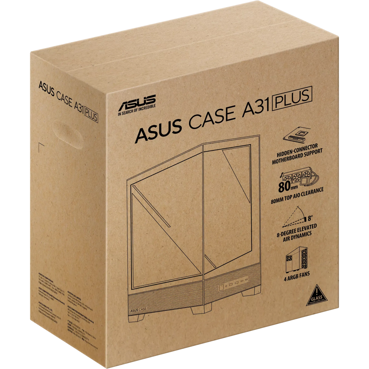 Gehäuse ASUS A31 Plus Black - 90DC00R0-B19000 - Foto 17