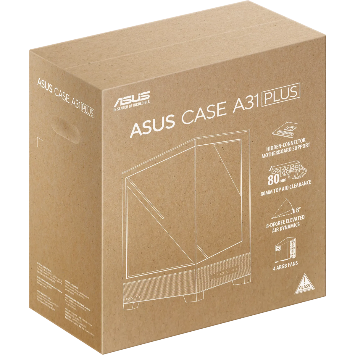 Gehäuse ASUS A31 Plus White - 90DC00R3-B19000 - Foto 17