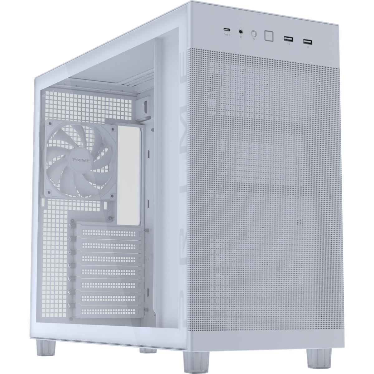 Gehäuse ASUS Prime AP303 TG White - 90DC00V3-B39010 - Foto 2