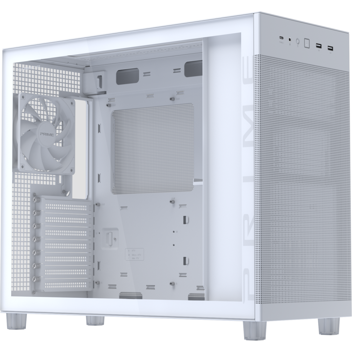 Gehäuse ASUS Prime AP303 TG White - 90DC00V3-B39010 - Foto 3