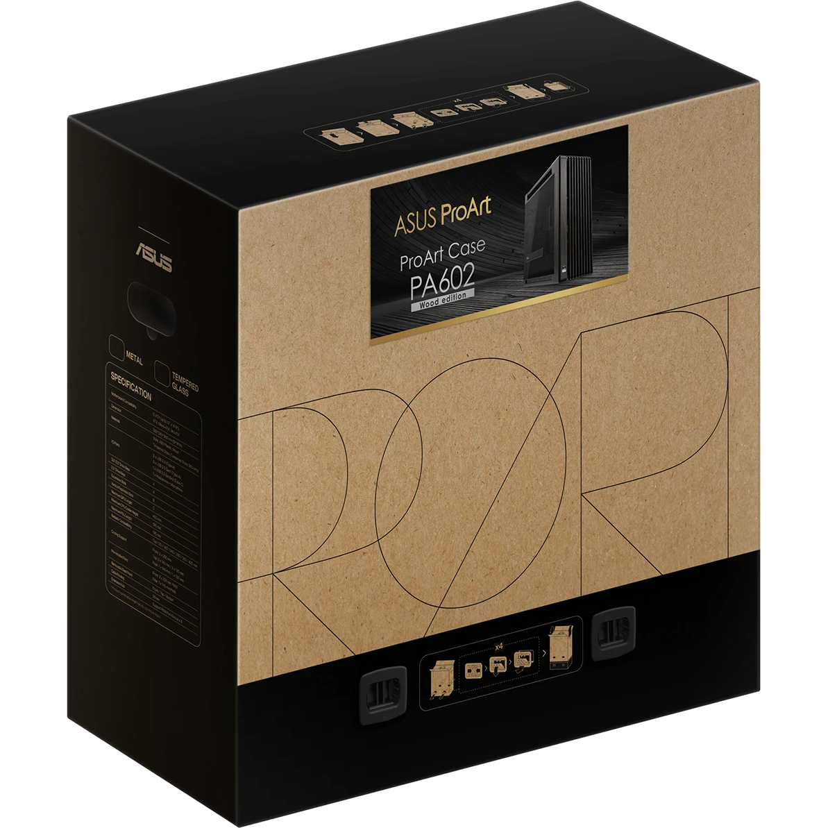 Gehäuse ASUS ProArt PA602 Wood Edition Tempered Glass Panel Black - 90DC00J0-B09010 - Foto 18