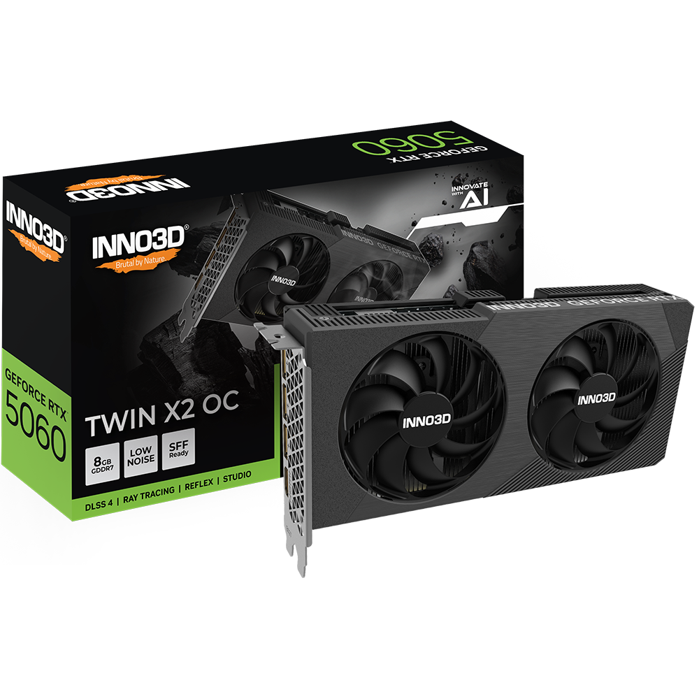 Grafikkarte NVIDIA GeForce RTX 5060 INNO3D Twin X2 OC V2 8GB (N50602-08D7X-195071N) - Foto 2