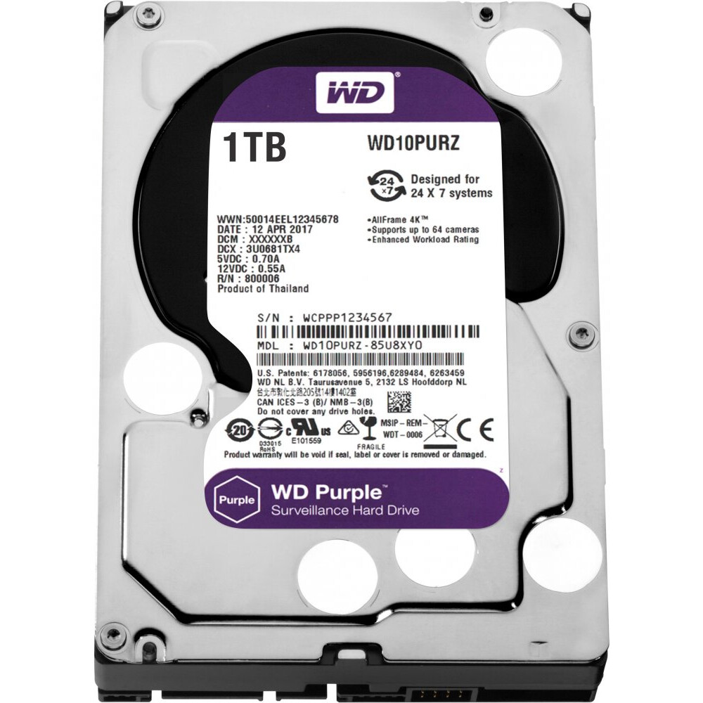 Festplatte 1TB SATA-III WD Purple (WD10PURZ)