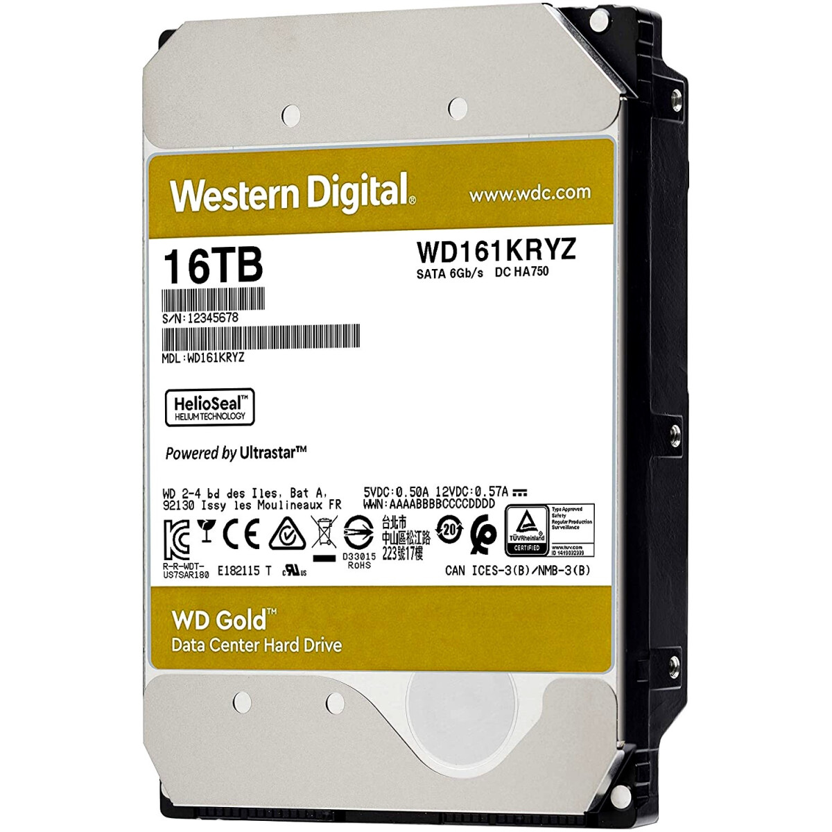Cietais disks WD Gold 16Tb (WD161KRYZ)