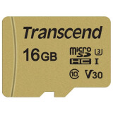 Speicherkarte 16GB MicroSD Transcend + SD adapter (TS16GUSD500S)