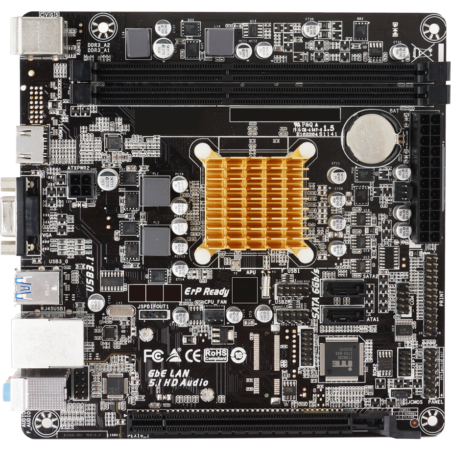 Mainboard Biostar A68N-2100K + AMD E1-6010 onboard